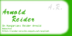 arnold reider business card